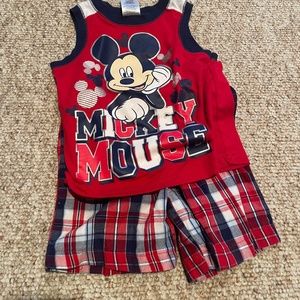 Toddler boy Mickey short set